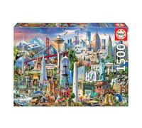 Educa Puzzle En Bois Symboles De L´amérique Du Nord 1500 Pièces