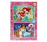 Educa - Puzzle Enfant 2x48 Pièces Disney Princesses Ariel et Jasmine | 2 puzzles de 48 pièces, Disney Princesses, dès 5 ans (18213)