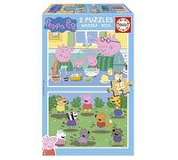 Educa - Puzzle Enfant Peppa Pig | Ensemble de 2 Puzzles de Bois avec 25 pièces chacun | Peppa Pig. Mesure: 26 x 18 cm. Recommandé de 4 Ans (19995)