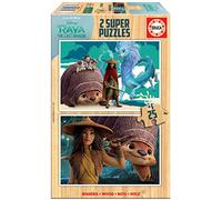 Educa - Puzzle Enfants 2x25 Bois Raya Et Le Dernier Dragon, Puzzle pour Enfants. Casse-tête pour Développement, Agilité et Amusement Les garçons et Filles. Super Puzzles Bois Disney (18878)