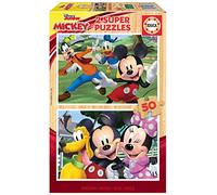 Educa - Puzzle Enfants 2x50 Mickey & Friends, Puzzle pour Enfants (Casse-tête pour Développement, Agilité et Amusement Les garçons et Filles. Super Puzzles Bois Disney (18880)