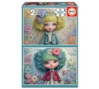 Educa Puzzle Filles Florales 2x100 Pièces