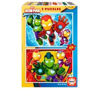 Educa - 2 Puzzles en Carton avec 48 pièces avec Images de Iron Man and His Awesome Friends | Amusant par Partie Double | Recommandé à partir de 3 4 5 6 Ans (20345)