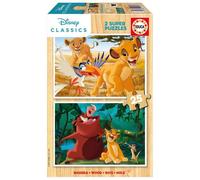 Educa Borrás – Puzzles en bois Le Roi Lion (19960) – 2 × 25 pièces, 26×18 cm, dès 4 ans
