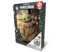 Educa - Puzzle lenticulaire 3D The Mandalorian de 300 pièces | Télécommande et Grogu dans Une boîte métallique Luxueuse de Collection | +8 Ans (20823)