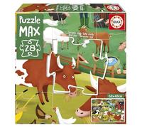 Educa - Puzzle Max Infantil avec Une Image Amusante des Animaux de la Ferme | 28 Grandes pièces | Faciles à Manipuler et à Adapter | Idéal pour Monter sûr Le Sol (19955)