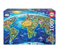 Educa Borras 1000 Pieces Símbolos Del Mundo ´´miniature´´ Wooden Puzzle Bleu