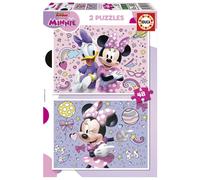 Educa Borrás – Ensemble de 2 puzzles Minnie pour enfants 48 grandes pièces 28 x 20 cm +4 ans