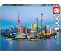 EDUCA Puzzle Panorama de Shanghai au coucher du soleil 1000 pièces
