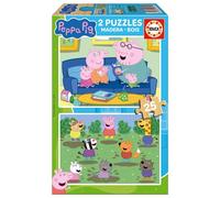 Educa Borrás – Lot de 2 puzzles en bois Peppa Pig, 25 pièces chacun, 26 x 18 cm, Dès 4 ans (20324)