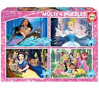 Educa Borrás - Puzzle 4 en 1 - Princesses Disney - 100-200 pièces - Multicolore