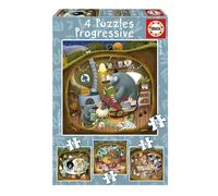Educa Borrás - Ensemble 4 puzzles progressifs Forest Stories - 12–25 pièces - 16x16 cm - 3 ans