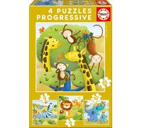 EDUCA - Puzzle Progressif Animaux Sauvages multicolore G
