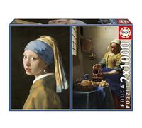 Educa Borrás – Pack 2x1000 pièces de puzzles La Jeune Fille à la Perle + La Laitière 48x68 cm