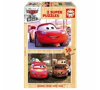 Educa - Puzzles Cars | Ensemble de 2 Puzzles en Bois avec 16 pièces chacun. Mesurer Une Fois monté: 26 x 18 cm. Composé de Grandes pièces Parfaitement finies. Recommandé +3 Ans (19670)