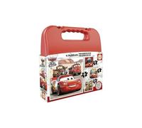 Educa - Puzzles Cars | Ensemble de 4 puzzles progressifs de 12 à 25 pièces présentées dans une mallette; Pour que les garçons et les filles osent avec différents niveaux de difficulté | +3 ans (19677)