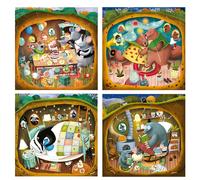 Educa Borrás - Ensemble 4 puzzles progressifs Forest Stories - 12–25 pièces - 16x16 cm - 3 ans
