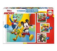 Educa Borrás 4 puzzles progressifs Mickey & Friends – carton 12-16-20-25 pièces 16 x 16 cm