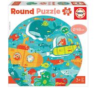 Educa - Round Puzzle sous la Mer. Puzzle Rond Enfant. 28 pièces. Recommandé à partir de 3 Ans (18907)