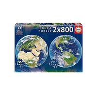 Educa - Round Puzzles Planète Terre. 2 Puzzles Ronds de 800 pièces. Recommandé à partir de 14 Ans (19039)