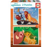 Educa - Set of 2 Children's Puzzles with 48 Cardboard Pieces Lion King, Disney