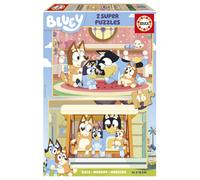 Educa - Set of 2 children's wooden puzzles with 16 pieces each. Bluish. Dimensio