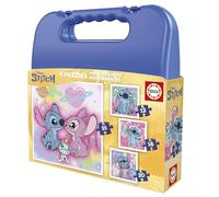 Educa Coffret 4 puzzles progressifs Stitch – 12–25 pièces – 16 x 16 cm – Disney – Dès 2 ans