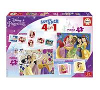 Educa Borrás – Superpack jeux éducatifs Disney Princess – 2 jeux basiques et 2 puzzles