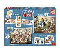 Educa - Superpack Forest Tales by Kasandra 4 en 1 | Coffret Jeux Enfants : 2 Puzzles 25 et 50 pièces, Domino 28 pièces, Jeu Mémoire 28 Cartes | Illustrations Kasandra | Dès 3 Ans (19688)