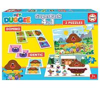 Educa - Superpack Hey Duggee, Comprend Domino, Identic et 2 puzzles, des boîtes pleines de plaisir et d'éducation | Jeu de société pour enfants à partir de 3 ans, Multiples possibilités de jeu (19395)