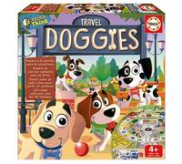 Educa Travel Doggies - Jeu de plateau enfant, 4 chiots, collecte & mémoire, boîte 24x24x5 cm