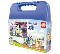 Educa - Puzzle Bluey | Ensemble de 2 Puzzles pour Enfants bluey avec 20 pièces présentées dans Une Magnifique Valise en Plastique. Mesure: 28 x 20 cm. Recommandé de 4 Ans (19966)