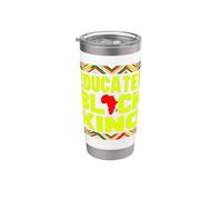 Educated Black King African Pride Empowerment Graphic Gobelet isotherme en acier inoxydable double paroi