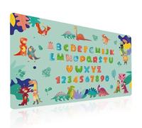 Éducatif Sous-main pour Enfant 40x70cm - Tapis de Bureau Imperméable - Tapis de Protection Antidérapant - Cuir PU Double Face effaçable facile à nettoyer - pour Devoirs, Dessin (Dinosaure A)
