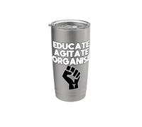 Éducation, agitation, organisation de la protestation politique Gobelet isotherme en acier inoxydable double paroi