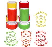 Education Enchantée Tampons Maîtrise: Très bonne,satisfaisante,fragile,insuffisante-4 Tampons Encreurs. 22mm Re-éncrable^