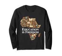 Education is Freedom Afrique Livres Silhouette Manche Longue