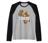Education is Freedom Afrique Livres Silhouette Manche Raglan