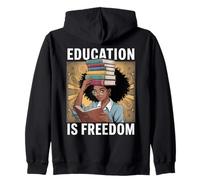 Education is Freedom Lecteur À Lunettes Motivation École Sweat à Capuche