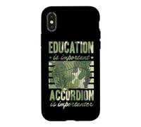 Education is Important Accordéon is Importanter Funny Retro Coque pour iPhone X/XS