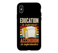 Education is Important Accordéon is Importanter Funny Retro Coque pour iPhone X/XS
