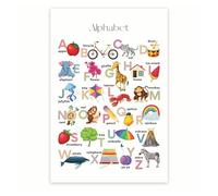 Educational ABC Poster for Kids - Alphabet with Letters Chart - PreK Kindergarten Classroom Learning Decor Homeschool Supplies(Framed,16x24inch(40x60cm))