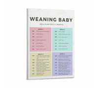Educational Baby Weaning Poster Introducing Solids Chart First Foods Guide Parenting Reference Canvas Wall Art(Unframed,08x12inch(20x30cm))