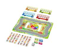 Educational Bus Stop Maths Board Game ABS Addition Subtraction Learning Toy 26x18cm Parent Child Tabletop Puzzle Activity for Boys Girls Kindergarten Classroom Teaching Memory Training Fun