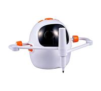 Educational Drawing Robot - Kids Painting Toy | 14x17cm ABS Robot with 1500mAh Battery 100 Cards 5 Pens Type C Interface for Teens Boys Girls School Playroom Classroom Home Birthday Activity Gift