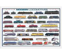 Educational - Éducation - Affiches - Modern Locomotives Locomotives + cadre interchangeable, Shinsuke® Maxi MDF blanc, vitre acrylique