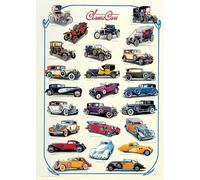 Educational - Éducation Évolution Voitures classiques Poster - Taille 68x98 cm