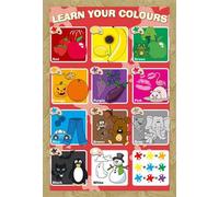 Educational - Éducation - Poster - Colours + cadre interchangeable, Shinsuke® Maxi MDF hêtre, vitre acrylique