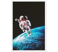 Educational - Education - Poster - Educational Astronaut Raumfahrt + cadre interchangeable, Shinsuke® Maxi MDF blanc, vitre acrylique