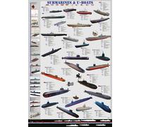 Educational - Éducation Submarines & U-Boats U-Boote - Affiche impression 61x91,5 cm